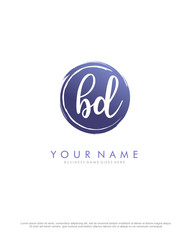 B D BD initial splash logo template vector. A logo design for company and identity business.