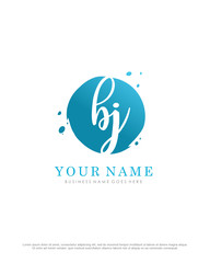 B J BJ initial splash logo template vector. A logo design for company and identity business.