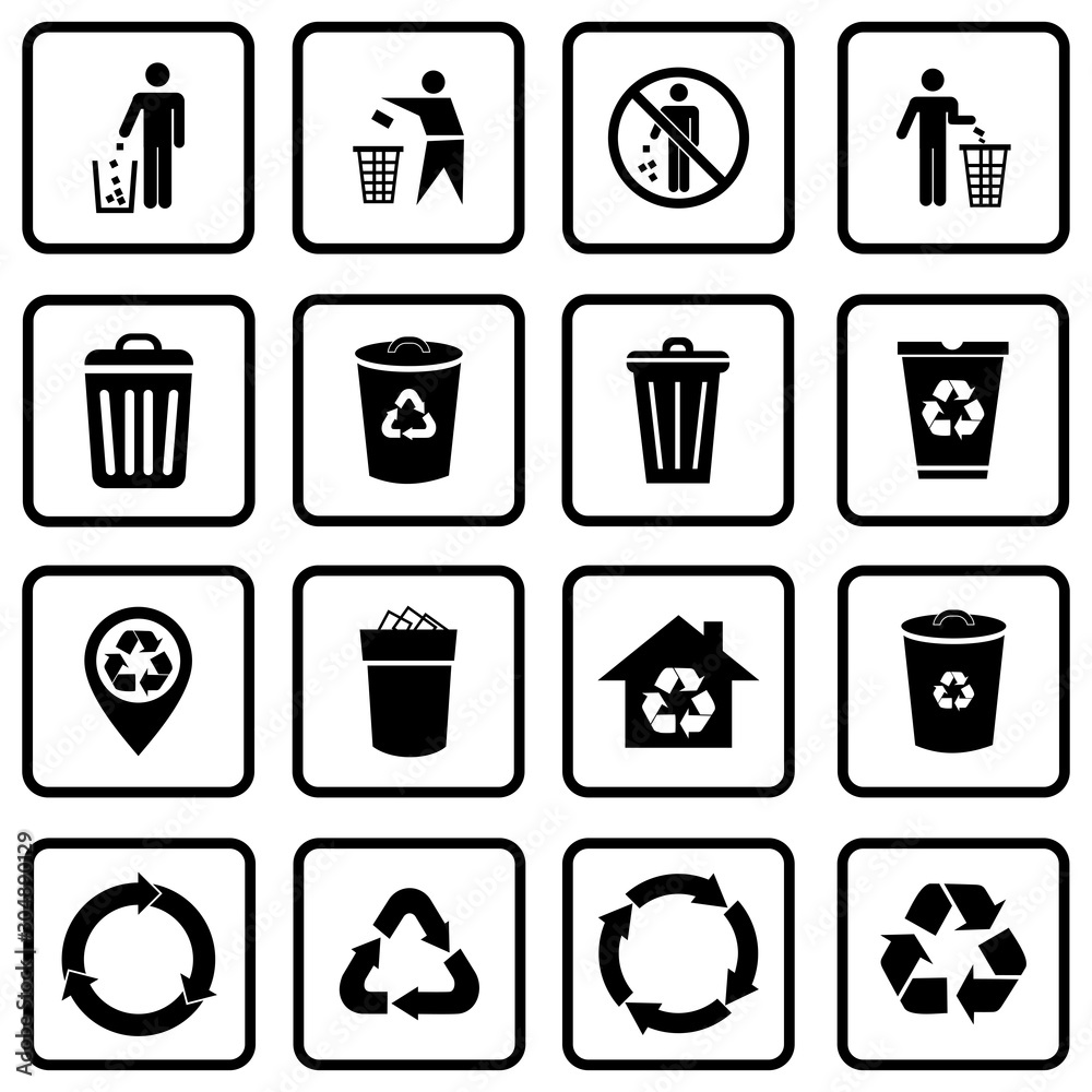 Poster trash can icon vector design symbol