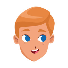 cute happy boy face icon, colorful design