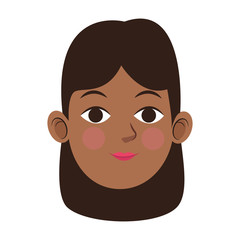 cartoon woman smiling icon, flat design