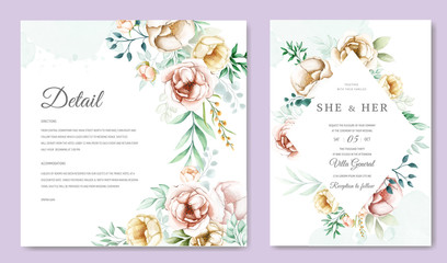 Fototapeta na wymiar watercolor wedding invitation card designs