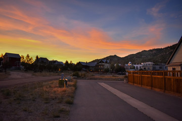 A beautiful sunset over the mountain town of Buena Vista, CO along the Arkansas River.