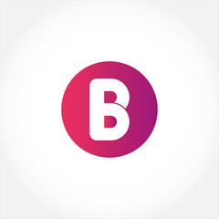 Initial Circle Letter B Modern Alphabet Logo Design Vector Template. Colorful Round Shape B Letter Logo.