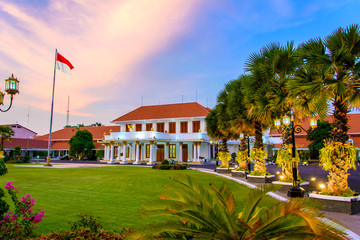 Gedung Negara Grahadi the historical iconic famous east java government state building in Surabaya,...