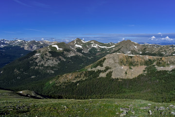 Mountain views of the Colorado Rockies beneath the summit of Mt. Yale near Buena Vista, Colorado .  