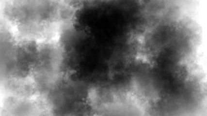 Abstract black smoke steam moves on isolated white background . The concept of aromatherapy.