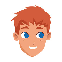 man face icon, flat design