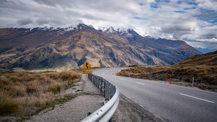 Street View With Natural Mountain Landscape