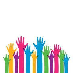 Hand symbol community care logo vector illustration