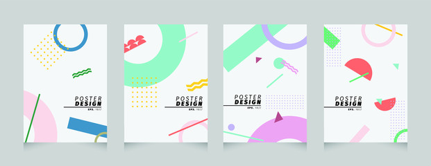 simple gradient memphis abstract colorful geometric  flyer