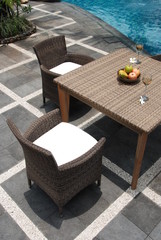 Artistic Ethnic Classy Modern Elegant Luxury Indoor Home Interiors and Outdoor Garden Park Furniture Table Chair Cabinet Accessories from Rattan Plastic Wicker or Wooden Materials for Hotel and House 
