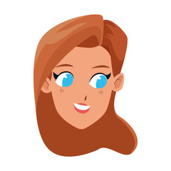 Fototapeta premium cartoon woman face icon, flat design