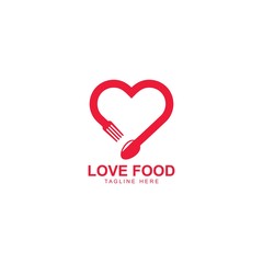 Love food logo vector icon illustration design 