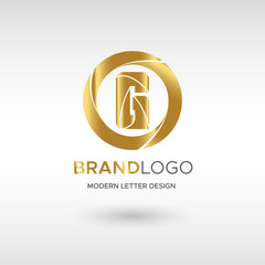 Premium Vector G Logo in GOLD. Beautiful Logotype design for company branding. Elegant identity design in blue