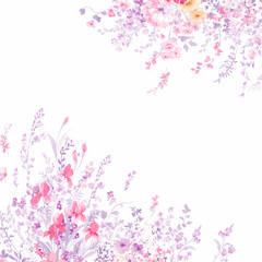 Obraz na płótnie Canvas Set of card with flower rose, leaves. Wedding ornament concept. Floral poster, invite.Decorative greeting card, invitation design background