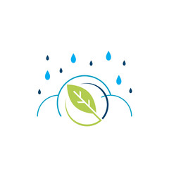weather control climate change logo vector icon. simple shilhoutte of cloud and green elements for natural temperature change symbol.
