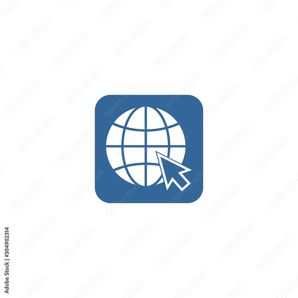 Wall mural globe icon vector design symbol of go to web