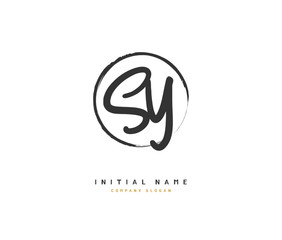 S Y S Y Beauty vector initial logo, handwriting logo of initial signature, wedding, fashion, jewerly, boutique, floral and botanical with creative template for any company or business.