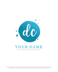 D C DC initial splash logo template vector. A logo design for company and identity business.