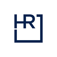 Initial HR Letter logo design vector template