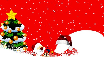 christmas background with santa claus and tree,big bear 
