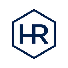 Initial HR Letter logo design vector template