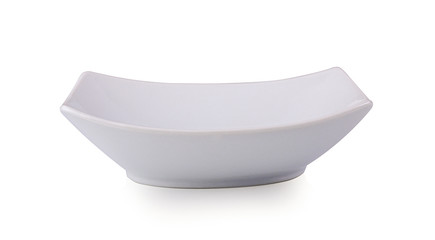 Empty white bowl on white background