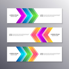 Fototapeta premium Awesome gradient banner template, Business Layout Background Design, Corporate Geometric web header or footer
