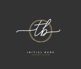 T B TB Beauty vector initial logo, handwriting logo of initial signature, wedding, fashion, jewerly, boutique, floral and botanical with creative template for any company or business.