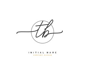 Fototapeta premium T B TB Beauty vector initial logo, handwriting logo of initial signature, wedding, fashion, jewerly, boutique, floral and botanical with creative template for any company or business.