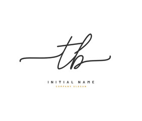T B TB Beauty vector initial logo, handwriting logo of initial signature, wedding, fashion, jewerly, boutique, floral and botanical with creative template for any company or business.