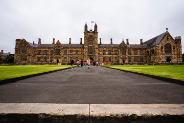 Students at a university campus