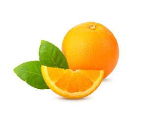 Fresh orange on white background