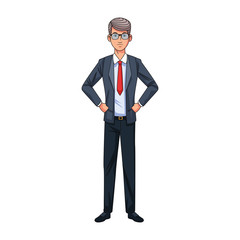 adult businessman icon, flat design