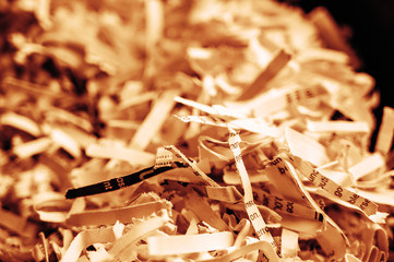 Fototapeta na wymiar Pile of shredded paper clippings