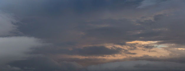 Beautiful Panoramic View of Cloudscape during a colorful summer sunset. Taken in Oregon Coast, United States of America.