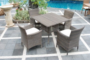 Artistic Ethnic Classy Modern Elegant Luxury Indoor Home Interiors and Outdoor Garden Park Furniture Table Chair Cabinet Accessories from Rattan Plastic Wicker or Wooden Materials for Hotel and House 