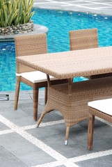 Artistic Ethnic Classy Modern Elegant Luxury Indoor Home Interiors and Outdoor Garden Park Furniture Table Chair Cabinet Accessories from Rattan Plastic Wicker or Wooden Materials for Hotel and House 