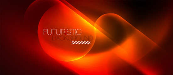 Neon glowing techno lines, blue hi-tech futuristic abstract background template