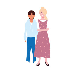 couple of people smiling standing