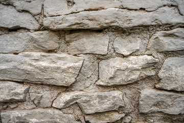 Background of an old wall of stone and clay with straw