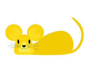 Golden rat or mouse isolated on white background