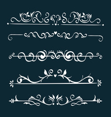 set of elegant ornamental borders frames vector illustration design