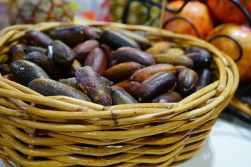 Finger lime citrus fruit at a market in Melbourne, Australia