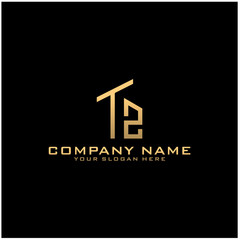 Letter TZ With Building For Construction Company Logo