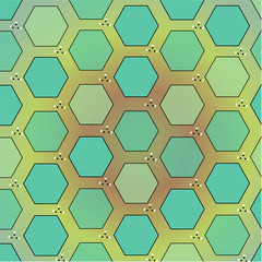 Hexagonal seamless pattern with vintage color.