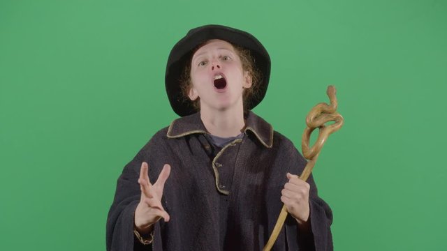 Woman Magician Screaming Very Angry