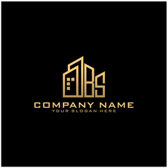 Letter BS With Building For Construction Company Logo