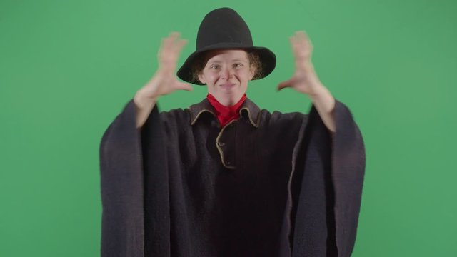 Woman Magician Eating Something Huge